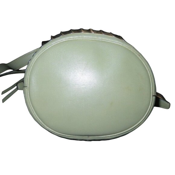 COACH 2014 Bleecker Gun Metal Grommets Hardware in Sage Green Leather Duffel Bag - Picture 5 of 12